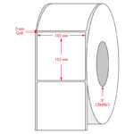 Rollo de etiqueta blanca de BOPP 102x102 mm