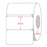 Etiqueta Blanca de Cartulina 75X40 mm